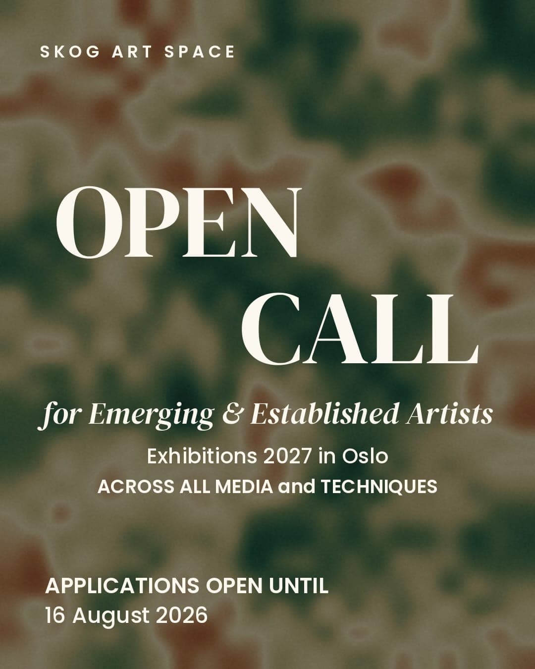 Cover for Open Call 2027 — SKOG Art Space