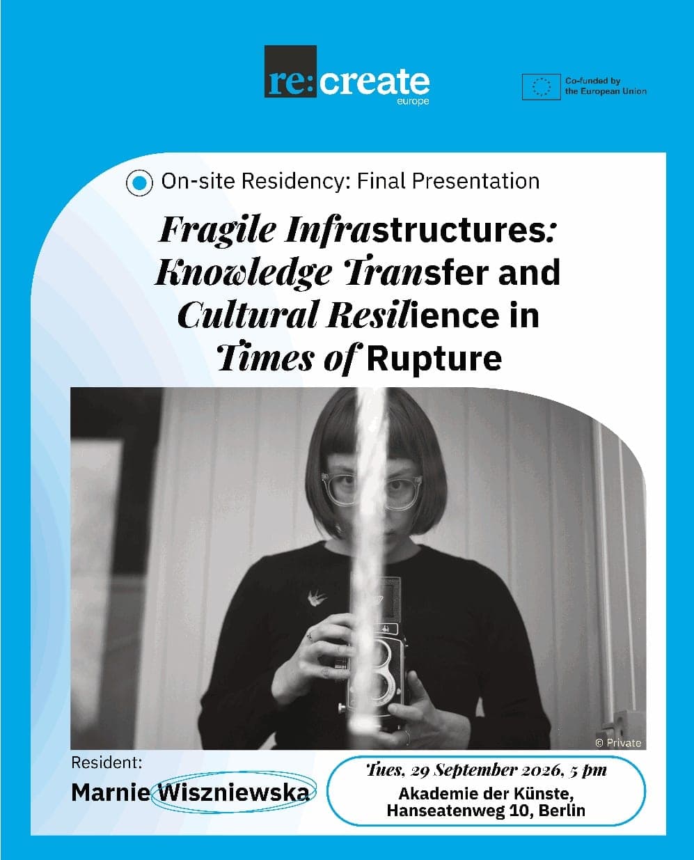 Fragile Infrastructures — фінальная прэзентацыя рэзідэнцыі беларускай куратаркі Marnie Wiszniewska ў Берліне