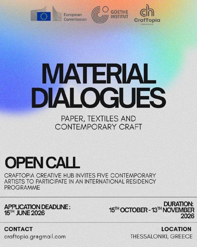 Cover for Material Dialogues — рэзідэнцыя пра паперу, тэкстыль і contemporary craft