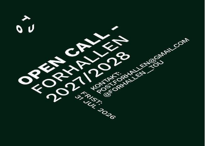 Cover for Forhallen open call for exhibitions in Norway 2027-2028