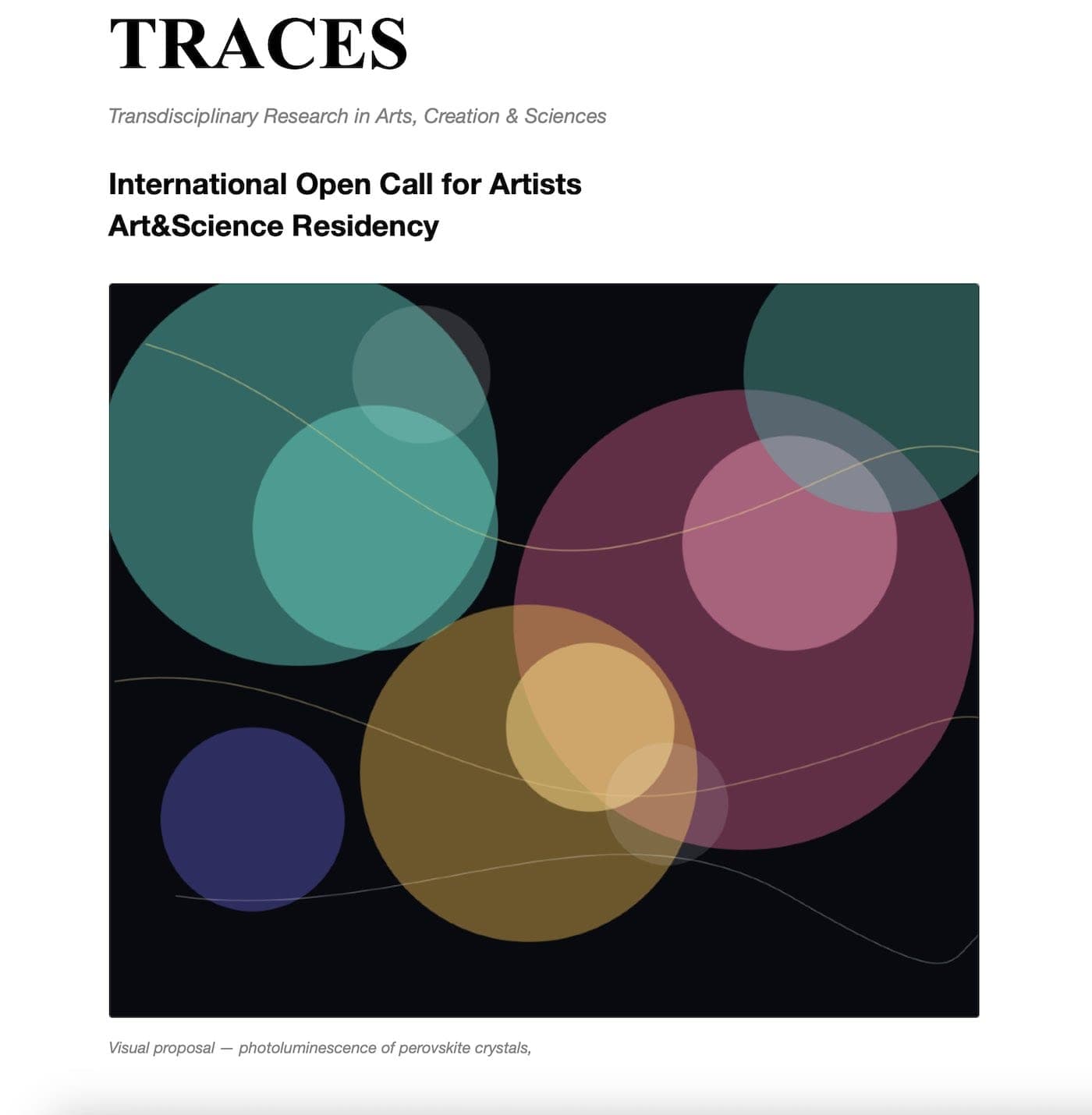 TRACES: Residency at Laboratory for Energy Materials for Visual Artists 2027 (Switzerland)