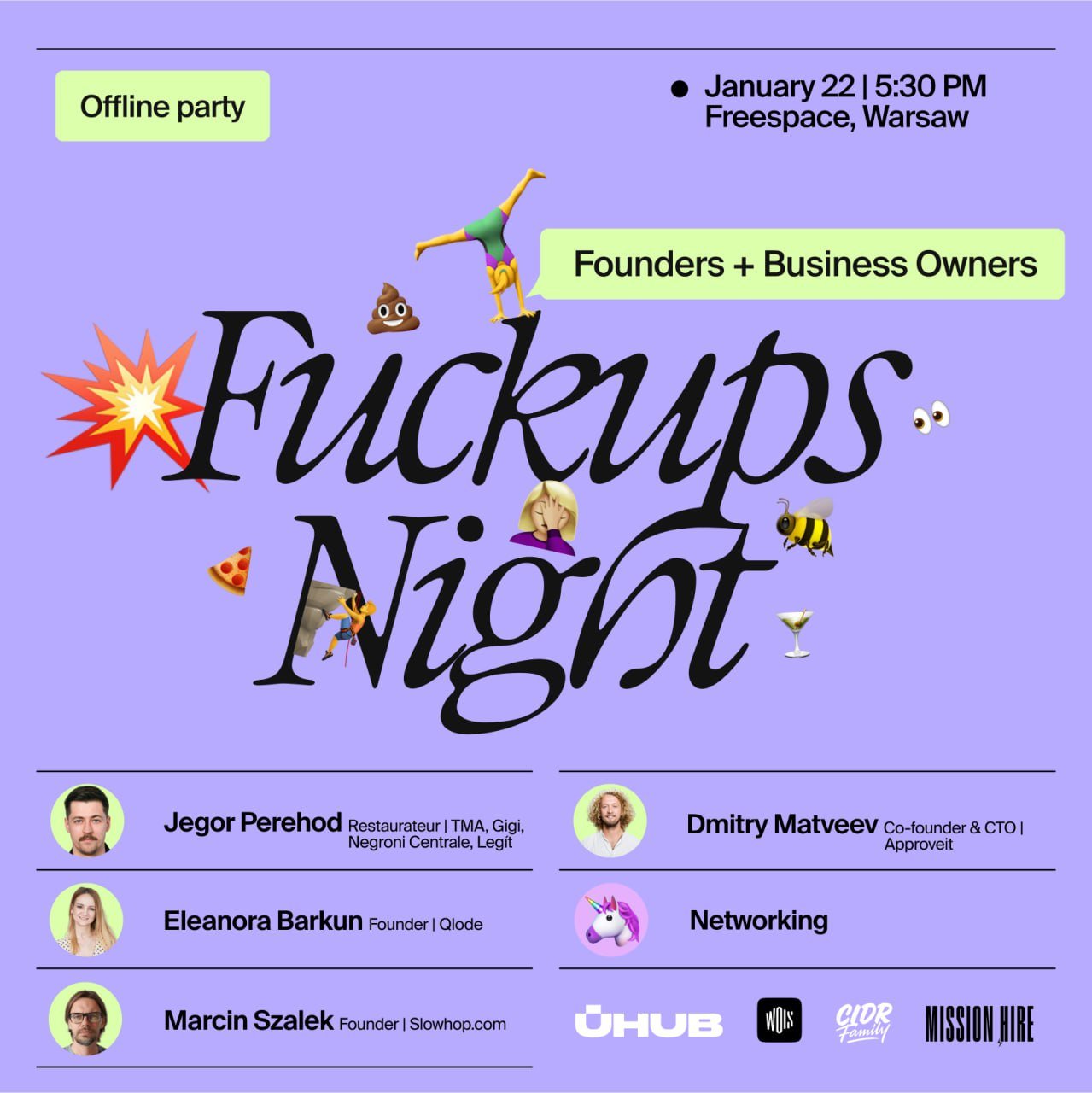 Канферэнцыя FuckUps Night: Startup Founders & Business Owners у Варшаве
